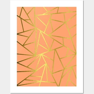 CORAL Design Geometric Pattern Posters and Art